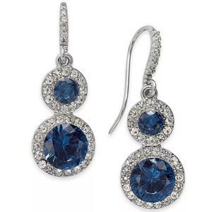 New CHARTER CLUB Crystal & Stone Halo Drop Earrings